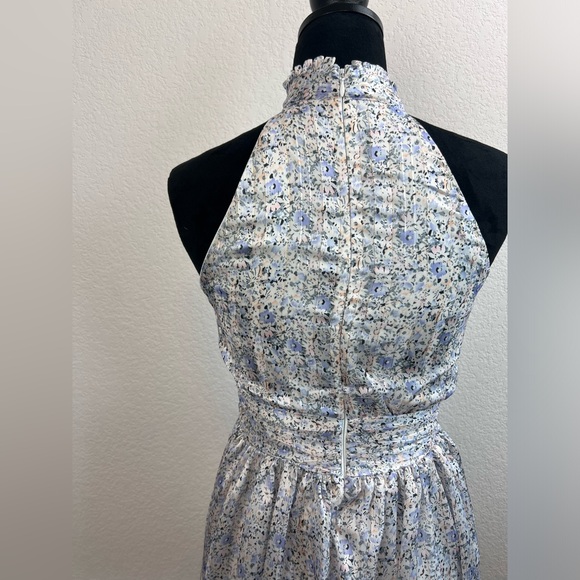 Lulus Always Glittering Ivory Floral Print Mock Sleeveless Mini Dress Size XS - Picture 5 of 9